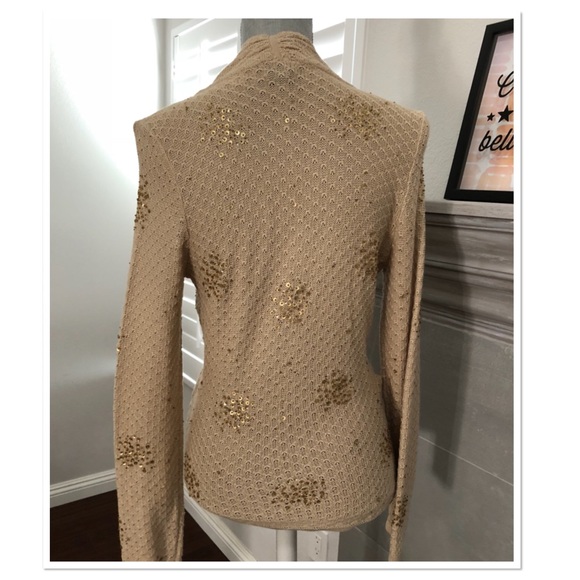 Ann Taylor silk/cotton with sequins sweater - Picture 3 of 4